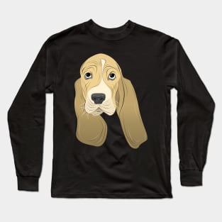 cute basset hound puppy face Long Sleeve T-Shirt